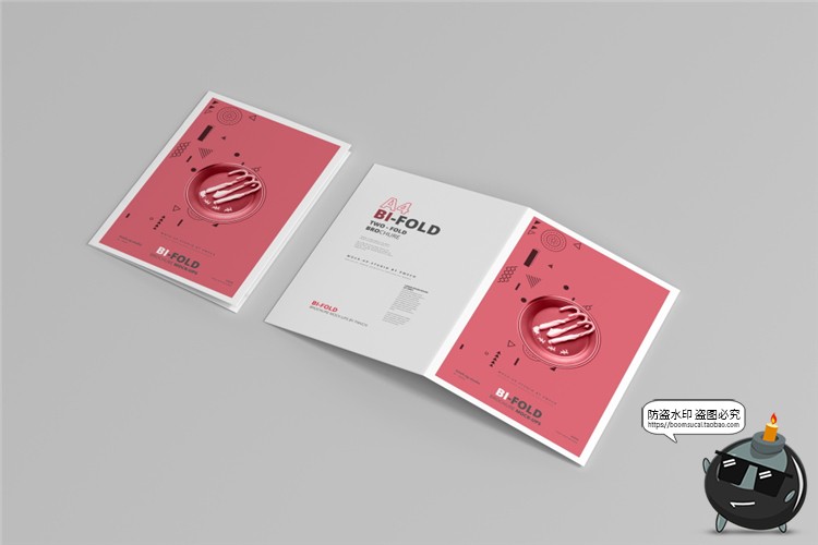 图片[8]-A4卡纸对折页宣传单册VI效果展示PSD智能贴图样机模板PS设计素材-设计猿