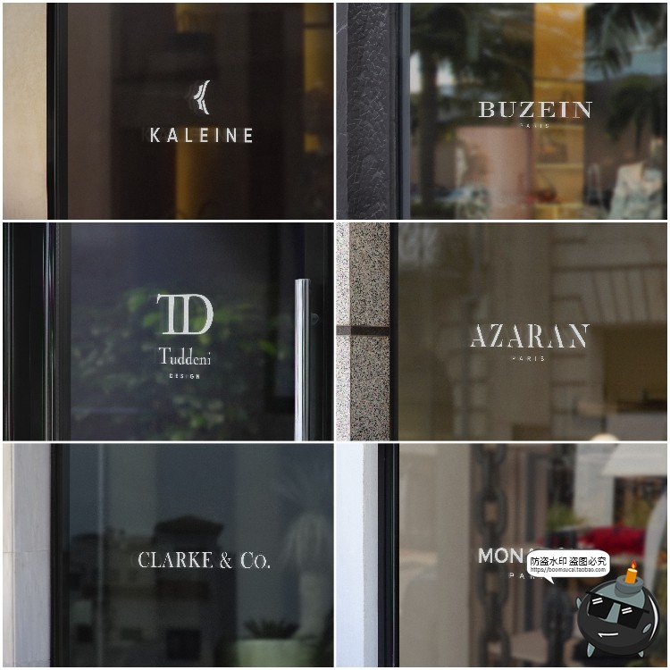 图片[4]-店铺商场门头咖啡馆玻璃墙反光门窗LOGO展示效果PSD模板样机素材-设计猿