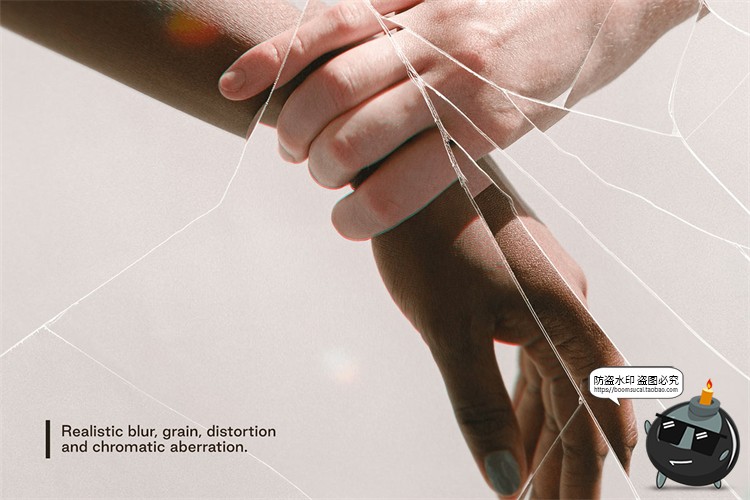 图片[3]-玻璃破碎碎片破损破洞折射视觉海报特效mockups样机PSD模版PS素材-设计猿