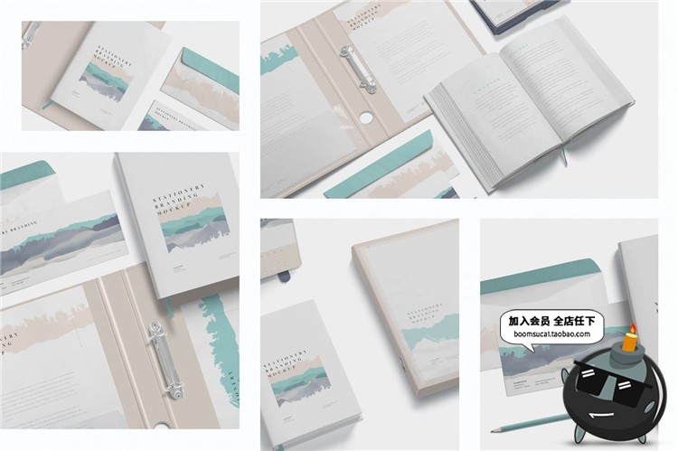 图片[2]-房地产文具品牌设计VI提案文创样机贴图展示模型PSD模板PS素材-设计猿