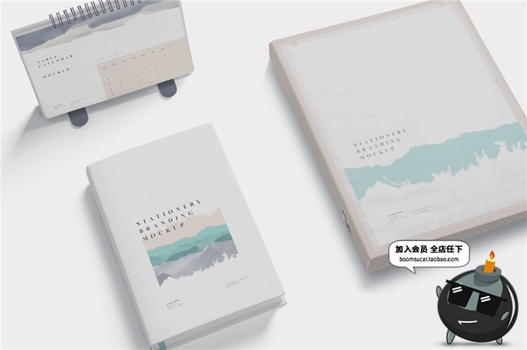 图片[6]-房地产文具品牌设计VI提案文创样机贴图展示模型PSD模板PS素材-设计猿