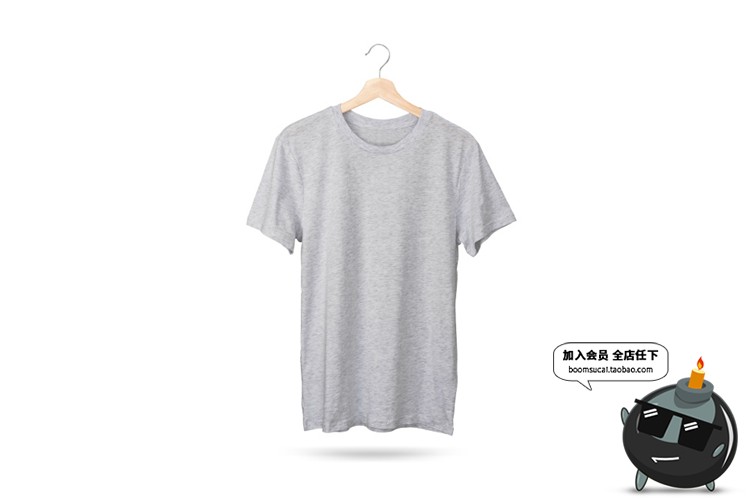 图片[4]-T恤短袖简约灰白宽松服装设计VI贴图样机展示PSD模板设计PS素材-设计猿