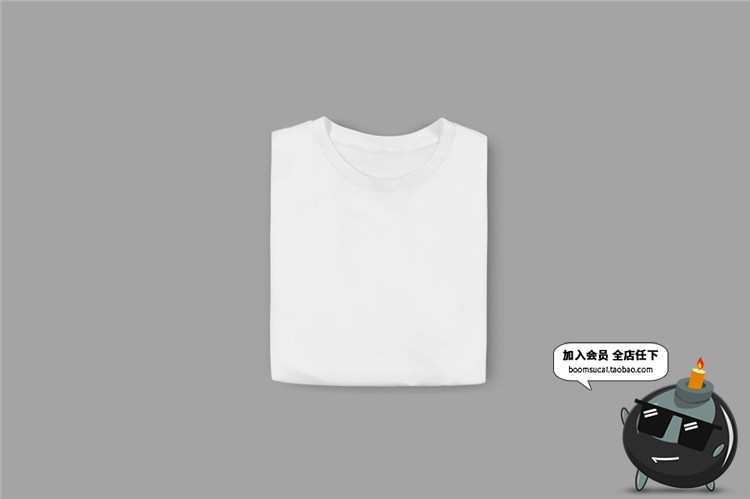 图片[6]-T恤短袖简约灰白宽松服装设计VI贴图样机展示PSD模板设计PS素材-设计猿