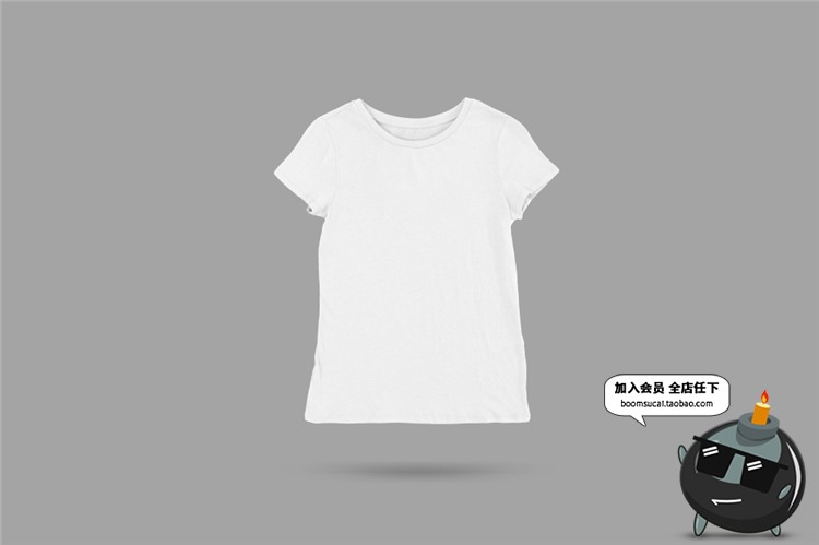 图片[7]-T恤短袖简约灰白宽松服装设计VI贴图样机展示PSD模板设计PS素材-设计猿