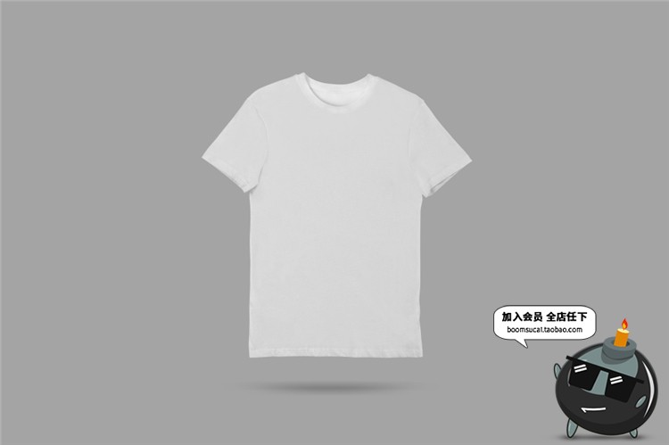 图片[9]-T恤短袖简约灰白宽松服装设计VI贴图样机展示PSD模板设计PS素材-设计猿