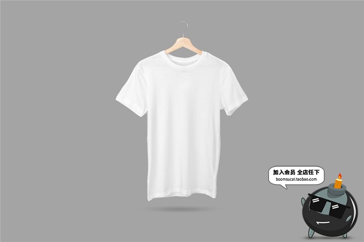 图片[10]-T恤短袖简约灰白宽松服装设计VI贴图样机展示PSD模板设计PS素材-设计猿