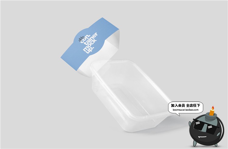 一次性塑料透明餐盒外卖打包盒包装样机mockups展示PSD模板PS素材-设计猿