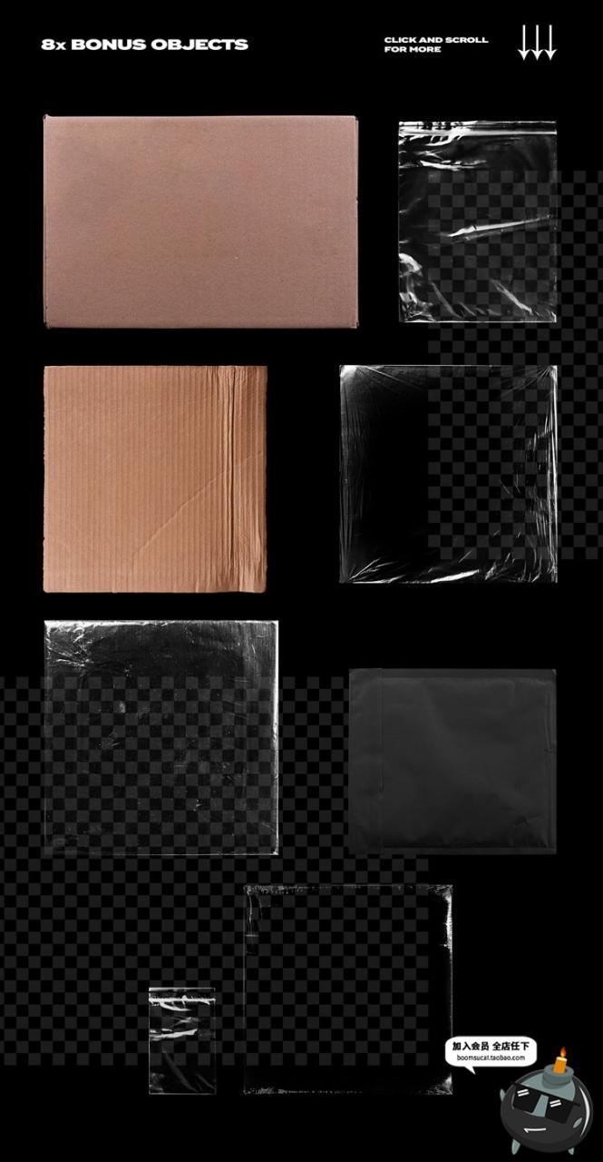 图片[9]-140款欧美潮流做旧复古褶皱撕裂不干胶贴纸标签PSD贴图样机PS素材-设计猿