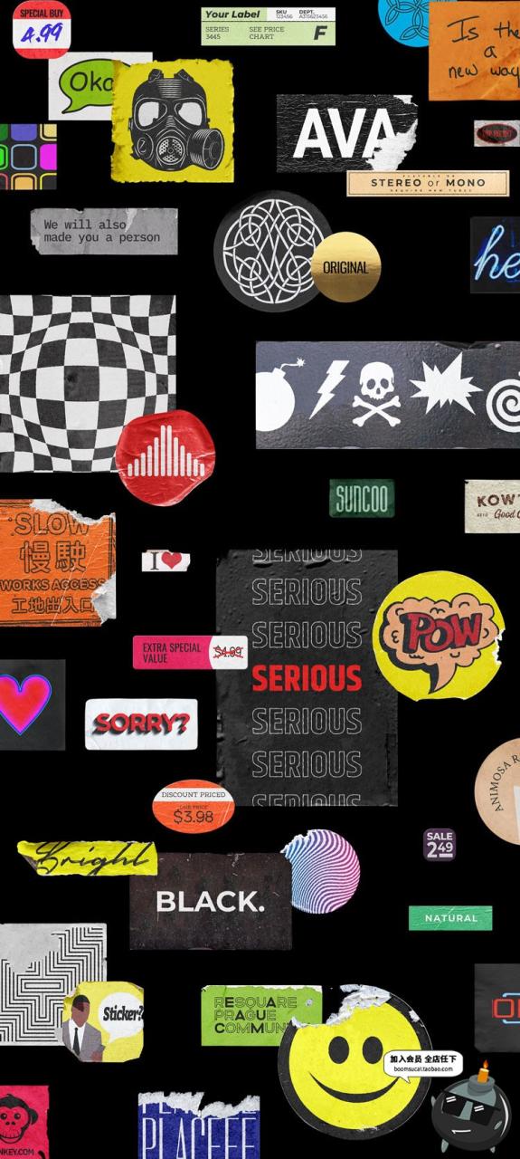 图片[11]-140款欧美潮流做旧复古褶皱撕裂不干胶贴纸标签PSD贴图样机PS素材-设计猿