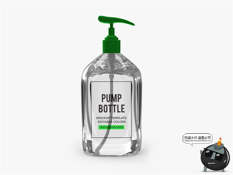 图片[2]-洗手液消毒液日化品按压瓶智能贴图模型mockups样机PSD模板PS素材-设计猿