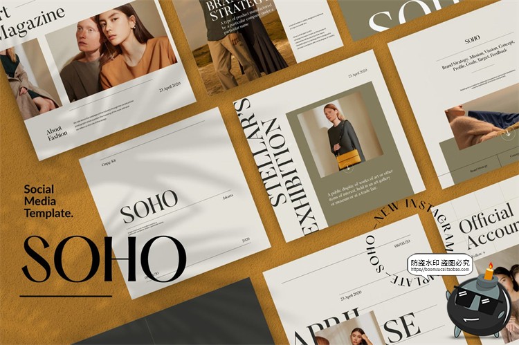 优雅文艺欧式时尚海报框架品牌宣传广告图文排版PSD模板PS素材-设计猿