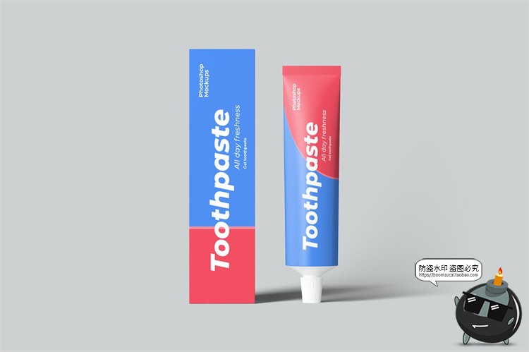 图片[3]-扭盖牙膏盒型包装智能贴图VI展示模型mockups样机PSD模板PS素材-设计猿