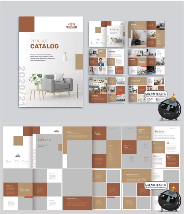 现代企业公司大图画册杂志宣传内页产品介绍展示排版AI矢量图素材-设计猿