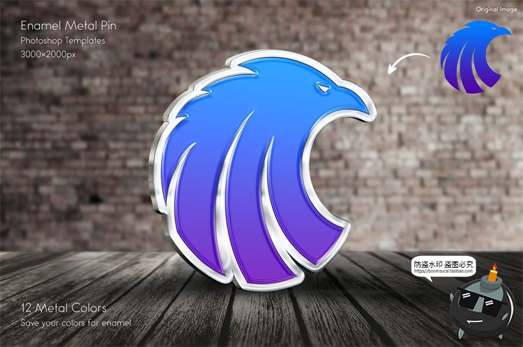 图片[11]-金属金边凹形徽章胸针标志图案纪念模型MOCKUPS样机PSD模板PS素材-设计猿