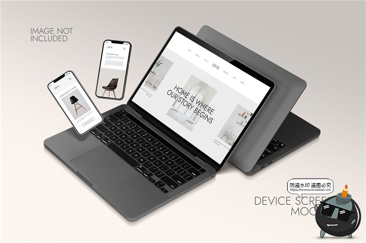 图片[3]-网页APP界面UI设备电脑笔记本屏幕作品集演示样机PSD模板PS素材-设计猿