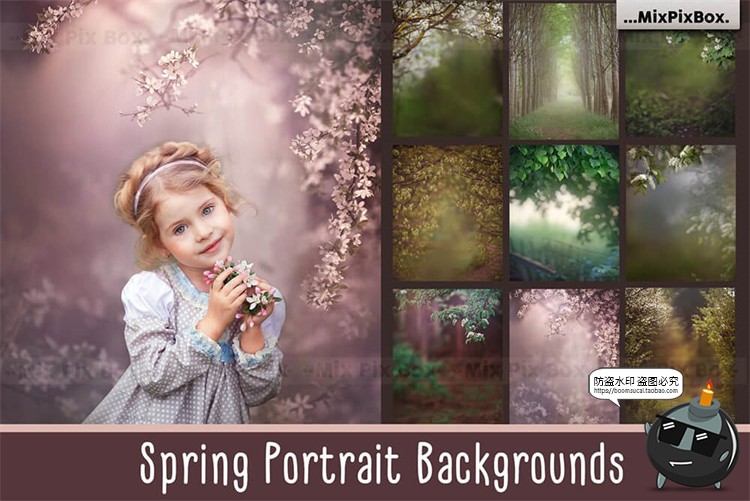 图片[1]-哥特风树林阴森景观花卉叶子背景后期合成修图场景JPG图片素材-设计猿