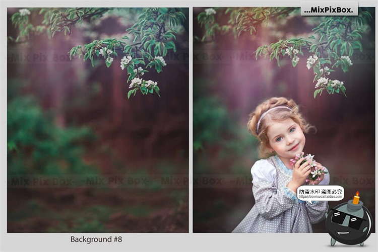 图片[5]-哥特风树林阴森景观花卉叶子背景后期合成修图场景JPG图片素材-设计猿