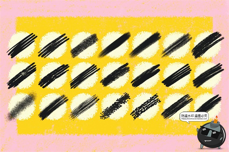 图片[2]-涂鸦风格颗粒杂点绘画插画粉笔纹理质感PS笔刷ABR格式PS笔触素材-设计猿