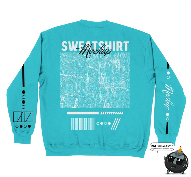 图片[3]-潮流街头圆领运动衫卫衣韩上衣长袖智能贴图展示样机PSD模板素材-设计猿