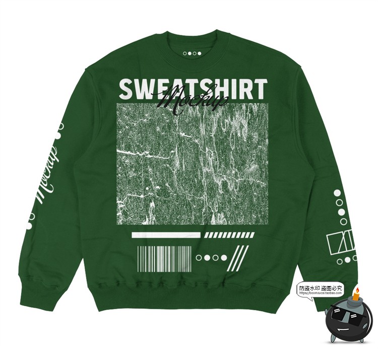 图片[9]-潮流街头圆领运动衫卫衣韩上衣长袖智能贴图展示样机PSD模板素材-设计猿