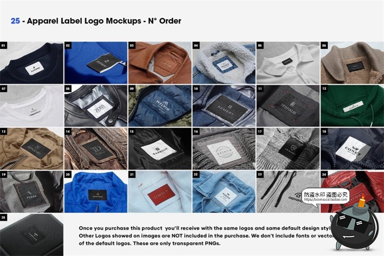 图片[2]-衣服领标标签衣标刺绣绣花标签服装品牌标志样机PSD模板PS素材-设计猿