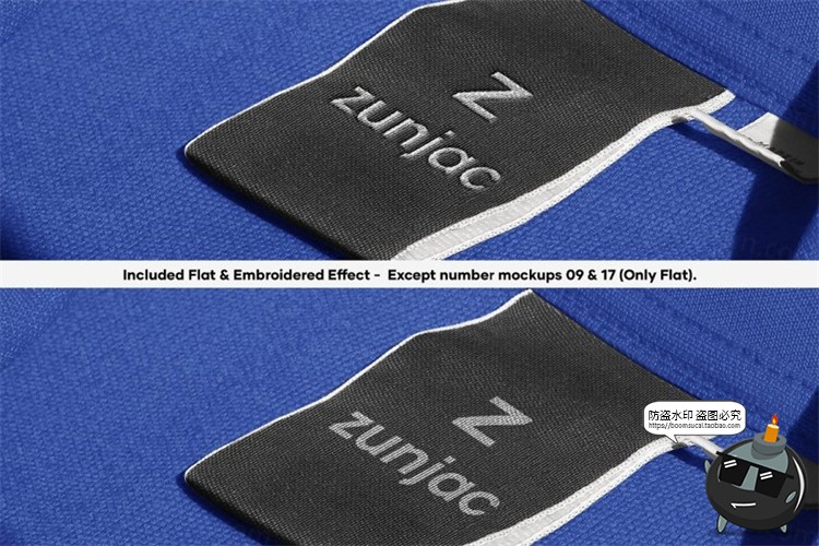 图片[3]-衣服领标标签衣标刺绣绣花标签服装品牌标志样机PSD模板PS素材-设计猿