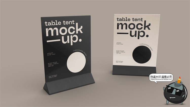 图片[6]-立式餐厅酒吧咖啡馆菜单传单桌牌桌面小广告牌样机PSD模板PS素材-设计猿