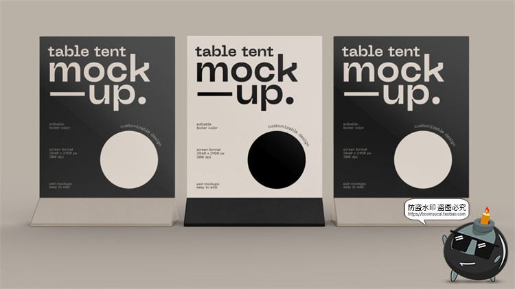 图片[9]-立式餐厅酒吧咖啡馆菜单传单桌牌桌面小广告牌样机PSD模板PS素材-设计猿