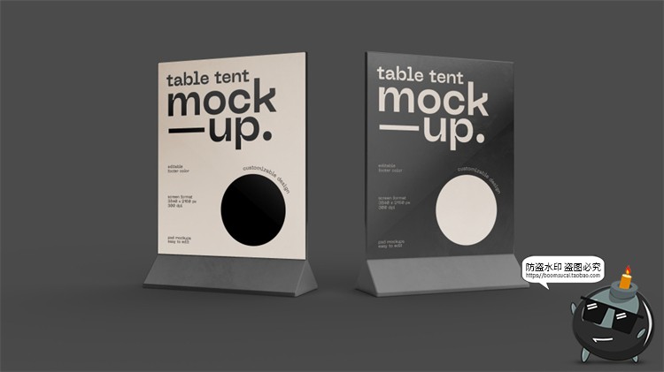 图片[12]-立式餐厅酒吧咖啡馆菜单传单桌牌桌面小广告牌样机PSD模板PS素材-设计猿