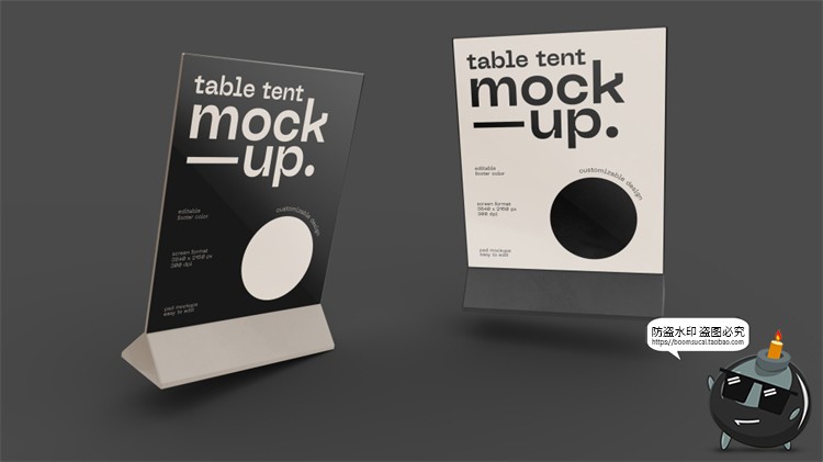 图片[13]-立式餐厅酒吧咖啡馆菜单传单桌牌桌面小广告牌样机PSD模板PS素材-设计猿