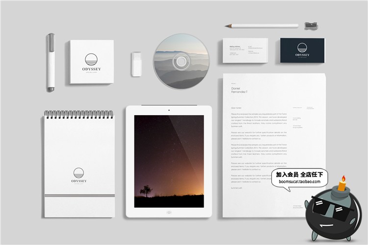 图片[5]-简约酒店床品清扫牌卫浴洗浴用品布草信封文具餐具VI样机PSD素材-设计猿