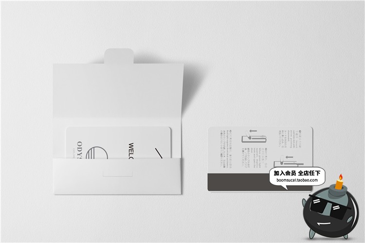 图片[8]-简约酒店床品清扫牌卫浴洗浴用品布草信封文具餐具VI样机PSD素材-设计猿