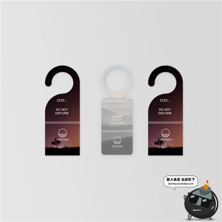 图片[10]-简约酒店床品清扫牌卫浴洗浴用品布草信封文具餐具VI样机PSD素材-设计猿