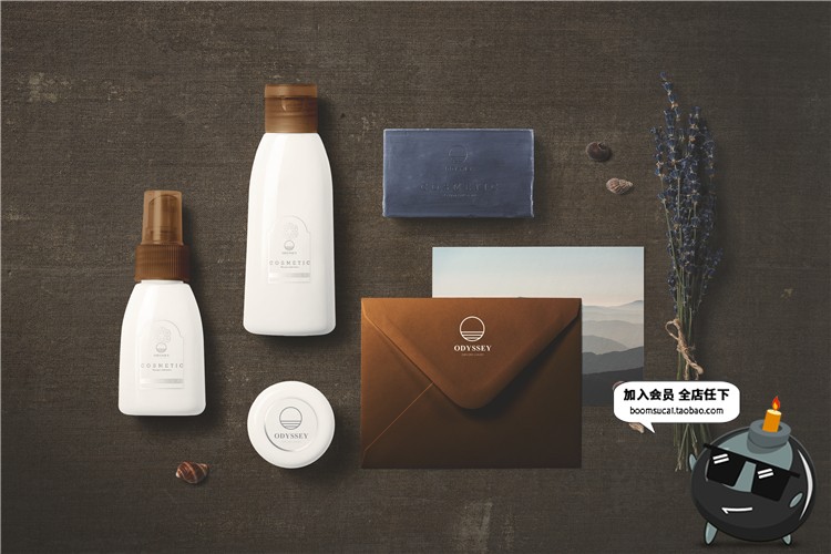 图片[11]-简约酒店床品清扫牌卫浴洗浴用品布草信封文具餐具VI样机PSD素材-设计猿