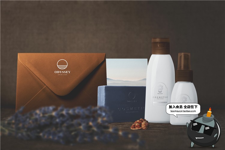 图片[13]-简约酒店床品清扫牌卫浴洗浴用品布草信封文具餐具VI样机PSD素材-设计猿