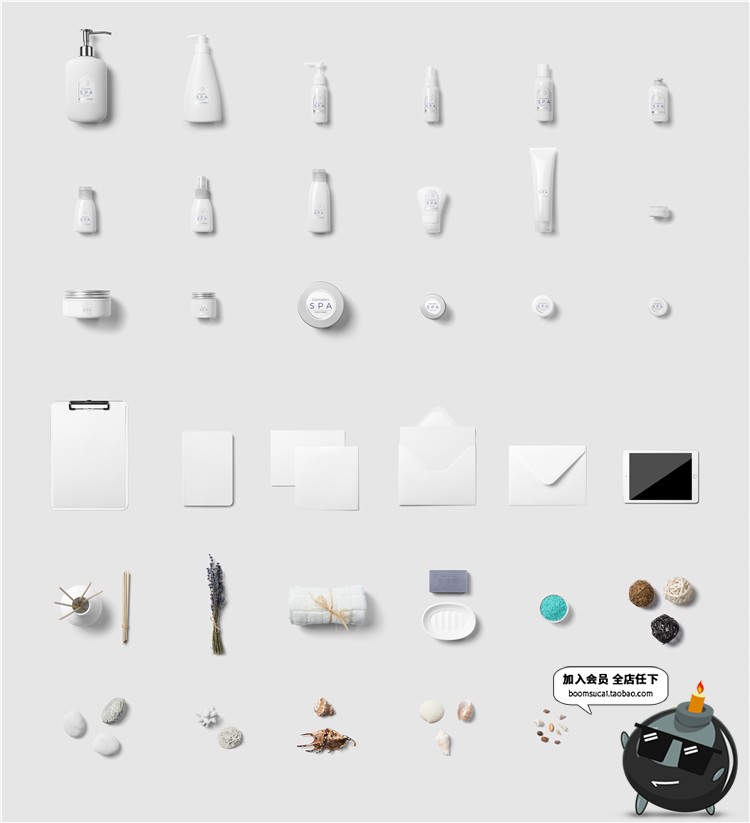 图片[18]-简约酒店床品清扫牌卫浴洗浴用品布草信封文具餐具VI样机PSD素材-设计猿