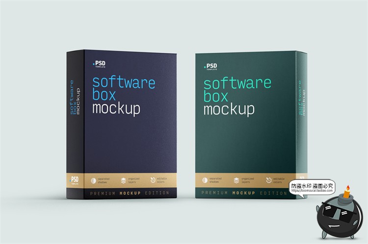 图片[3]-数码产品盒长方体信息光盘3C扁盒包装盒样机VI贴图PSD模板PS素材-设计猿