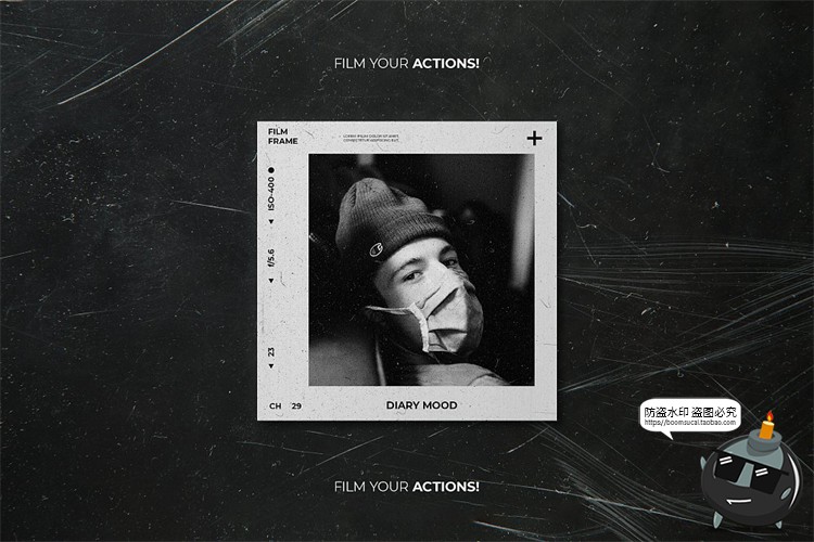 图片[11]-复古怀旧老照片胶卷电影胶片边框滤镜做旧贴图样机PSD模板PS素材-设计猿
