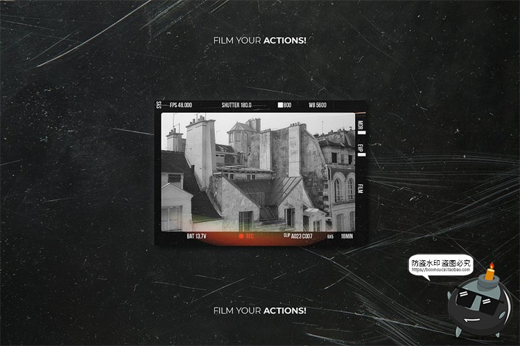 图片[12]-复古怀旧老照片胶卷电影胶片边框滤镜做旧贴图样机PSD模板PS素材-设计猿