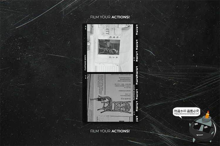 图片[14]-复古怀旧老照片胶卷电影胶片边框滤镜做旧贴图样机PSD模板PS素材-设计猿