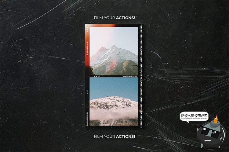 图片[17]-复古怀旧老照片胶卷电影胶片边框滤镜做旧贴图样机PSD模板PS素材-设计猿