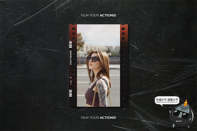 图片[19]-复古怀旧老照片胶卷电影胶片边框滤镜做旧贴图样机PSD模板PS素材-设计猿