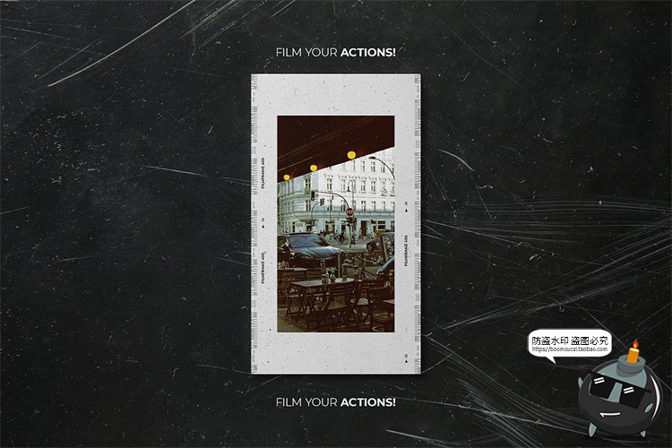 图片[20]-复古怀旧老照片胶卷电影胶片边框滤镜做旧贴图样机PSD模板PS素材-设计猿