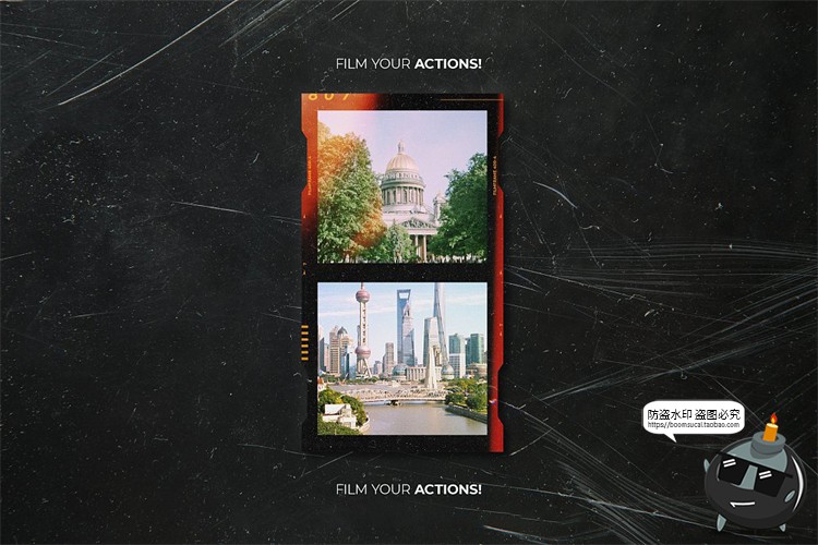 图片[21]-复古怀旧老照片胶卷电影胶片边框滤镜做旧贴图样机PSD模板PS素材-设计猿