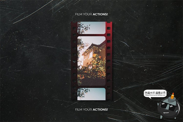 图片[27]-复古怀旧老照片胶卷电影胶片边框滤镜做旧贴图样机PSD模板PS素材-设计猿