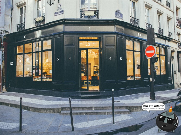 图片[3]-欧式街头复古商业店铺商店招牌玻璃门头门面店招样机PSD模板素材-设计猿