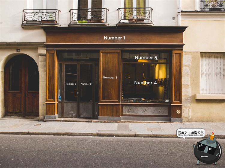 图片[8]-欧式街头复古商业店铺商店招牌玻璃门头门面店招样机PSD模板素材-设计猿