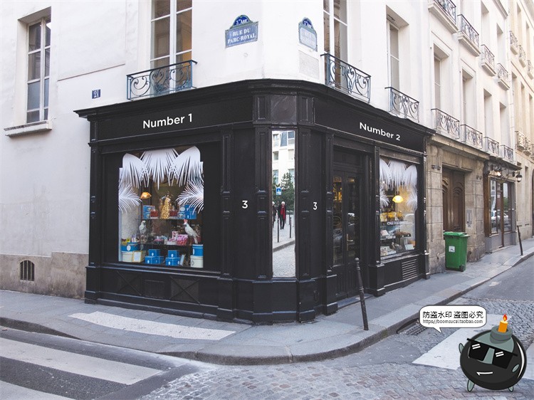 图片[14]-欧式街头复古商业店铺商店招牌玻璃门头门面店招样机PSD模板素材-设计猿