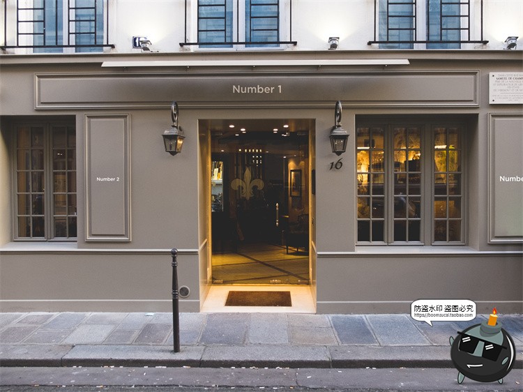 图片[16]-欧式街头复古商业店铺商店招牌玻璃门头门面店招样机PSD模板素材-设计猿