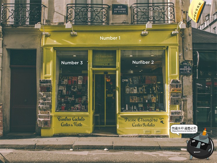 图片[18]-欧式街头复古商业店铺商店招牌玻璃门头门面店招样机PSD模板素材-设计猿